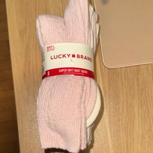 Lucky Brand Soft Pink Boot Socks